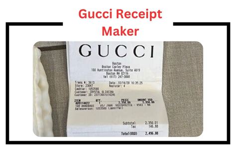 gucci receipt template|gucci receipt maker.